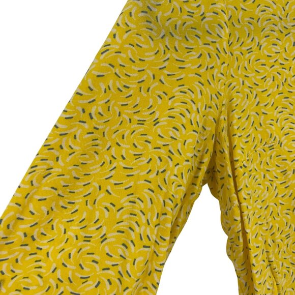 Anthropologie Maeve Blithe Button Down Yellow Motif Blouse Size 2 - Picture 2 of 8